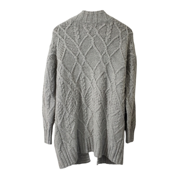 Rachel Zoe Chunky Cable Knit Wool Yak Blend Open Front Cardigan Sweater Sz Med - Picture 6 of 12